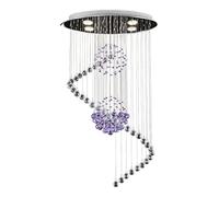 QYYZTQY 4-Lights Spiral Chandelier Contemporary Crystal Ceiling Hanging Light Personality Foyer Staircase Pendent Lamp,Indoor