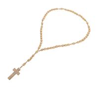 QYYZTQY 5pcs Traditional Crafted Wooden Rosary Beads Necklace Pendant Chain for Men's Women's Prayer