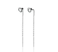 QYYZTQY 925 Sterling Silver Stud Earring Little Heart Linked 4.5cm Stick For Women Creative Fashion Jewelry Gift