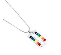 QYYZTQY 925 Sterling Silver Trans Necklace For Unisex, Rainbow Vertical Bar Pendant Necklaces Gay Pride Rainbow Choker Lesbian Pride, Bisexual Necklace, Transgender Necklace, Double Venus Necklace