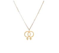 QYYZTQY 925 Sterling Silver Trans Necklace, Gay Lesbian Symbol Pendant Necklaces, Bisexual Necklace, Transgender Necklace, Her And Her Necklace Lesbian, Double Venus Necklace, Asexual Necklace
