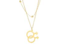 QYYZTQY 925 Sterling Silver Trans Necklace, Gay Lesbian Symbol Pendant Necklaces, Bisexual Necklace, Transgender Necklace, Her And Her Necklace Lesbian, Double Venus Necklace, Asexual Necklace