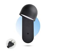 QYYZTQY 9W LED Wall Plug In, 3000K-6000K Stepless Dimming Smart Wall Lamp with Voice Control 350° Rotatable Bedroom Wall Light Lighting Fixture for Living Room Stairs Bedside,Gray (Color : Black)