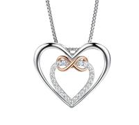 QYYZTQY Accessorie Necklace for Women Double Heart-Shaped White Zircon Trendy Minimalist Women's Pendant Necklaces Unique Dainty Korean