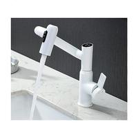 QYYZTQY Basin Faucet All Copper Cold and Hot ° Rotating Three Mode Water Outlet Bathroom Sink White Faucet(White)
