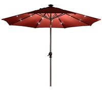 QYYZTQY Beach Umbrella,Outdoor Garden Parasols 10ft Outdoor Patio Umbrella with Solar Lights and Tilt, Garden Parasols for Pool/Lawn/Beach, Without Base