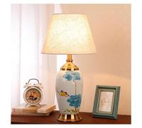 QYYZTQY Bed Lamp Ceramic Table Lamp Retro Home Bedroom Living Room Study Table Lamp Decorative Bedside Lamp Living Room Lamp(A,Large)