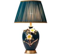 QYYZTQY Bed Lamp Chinese Enamel Color Master Bedroom Table Lamp Bedroom Bedside Lamp Living Room Warm and Creative Ceramic Lamps Living Room Lamp(A)