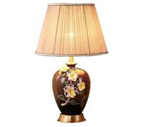 QYYZTQY Bed Lamp Chinese Enamel Color Master Bedroom Table Lamp Bedroom Bedside Lamp Living Room Warm and Creative Ceramic Lamps Living Room Lamp(C)