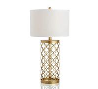 QYYZTQY Bed Lamp Golden Iron Hotel Table Lamp European Retro Luxury Creative Table Lamp Art Living Room Bedroom Bedside Lamp Living Room Lamp(34cmX58CM)