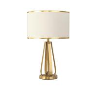 QYYZTQY Bed Lamp Table Lamps Iron Bedside Table Lamps with Fabric Lampshade Luxurious Nightstand Lamps for Home Office Cafe Restaurant Nightlight, 22.8" H Desk Light Living Room Lamp