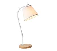 QYYZTQY Bedside Table Lamp Bedside Table Lamp Fabric Lampshade Desk Lamp Nordic Minimalist Wood Reading Lamp for Bedroom Living Room Office Nightstand Lamp for Bedroom(Black,Push Button Switch)