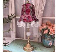 QYYZTQY Bedside Table Lamp Girl Room French Country Cottage Floral Table Lamp Rose Flower Art Deco Bedside End Lamp Farmhouse Antique Nightstand Lamp for Living Room Bedroom Home House Office