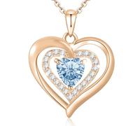 QYYZTQY Birthstone s for Women, Sterling Silver for Women, Forever Love Silver Heart with Birthstones as Anniversary/Birthday Gift for Mom, Wife, Girlfriend or Loved Ones,