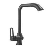 QYYZTQY Black Kitchen Faucets with Pull Out Spray Rotatable Hot Water and Cold Water Single Hole 2 Functions Brass Kitchen Mixer Faucet-A