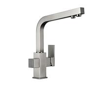 QYYZTQY Brass Kitchen Hot and Cold Sink Way Faucet Filter 360 Degree Rotating Drinking Water Brushed Chrome