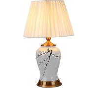 QYYZTQY Ceramic Table Lamp Blue Glazed vase Bedroom Desk lamp Hand Painted Bedroom Bedside Lamp Large Oriental Ceramic nightstand lamp for Reading