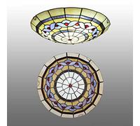 QYYZTQY Chandeliers Ceiling Lights Flush Mount, Dimmable ?30cm ?40cm ?50cm Stained Glass Round Ceiling Lamp for Living Room Bedroom Kitchen y Bathroom[Energy Class A ++],Y,50cm