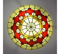QYYZTQY Chandeliers Ceiling Lights Flush Mount, Dimmable ?30cm ?40cm ?50cm Stained Glass Round Ceiling Lamp for Living Room Bedroom Kitchen y Bathroom[Energy Class A ++],O,40cm