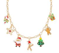 QYYZTQY Christmas Initial Letter-K Charm for Women, Candy Canes Snowflakes Santa Christmas Tree Gingerbread Man Gift Box Colorful Holiday Charms for Personalized