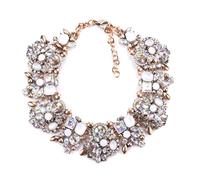 QYYZTQY Colorful Beaded Necklace For Women And Girls, Costume Jewellery Vintage Elegant Black Crystal Rhinestone Choker Chunky Statement Necklace, Bib Necklace For Women
