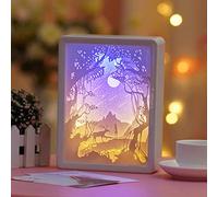 QYYZTQY Creative 3D Paper Carving Lamp, LED Desktop Decoration Night Light, Multi-Layer Contour, USB Cute Light Box, for Lover Gifts (Color : Style 16) (Style 4)