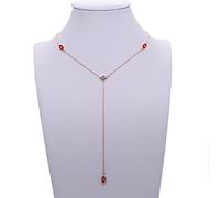QYYZTQY Delicate Women Necklace Body Boho Y Lariat 925 Sterling Enamel Evil Eye Dainty Charm Pendant Jew