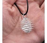 QYYZTQY Diamond Tennis Necklace Crystal Necklace Spiral Round Pendants Jewelry Bead Gemstone Stone Cage Beads Necklaces & Pendants Trendy Beaded Necklace