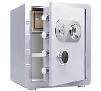 QYYZTQY Fireproof Waterproof Safe Household Anti-Theft Storage Box With Small Private Door Is Built In Jewellery Mechanical Password Lock For Home Office Cash Use Storage,White