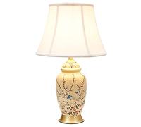 QYYZTQY Flower and Bird Painting Ceramics Table Lamp Large Oriental Vase Bedroom Desk Lamp Chinese Retro Bedroom Bedside Lamp for Study Hotel Side A Few Night Stand Light Lamp