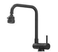QYYZTQY Foldable, hot and Cold, 360°Rotating, Stainless Steel, Multifunctional, Flexible, Kitchen Sink Faucet-Black