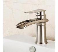 QYYZTQY Full Copper Black Ancient Waterfall Faucet hot and Cold Table Upper and Lower Basin Vintage Faucet Nordic Style Basin, Brushed Dwarf with hot and Cold Pipes