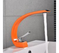 QYYZTQY Full Copper Brushed Gold washbasin Toilet Nordic Bathroom Cabinet Basin hot and Cold Water Faucet, b Model Orange Big Wave Sand