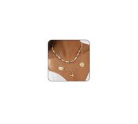 QYYZTQY Gold Charm for Women Beachy Seashell Starfish Shell Beach Jewelry for Women Pearl Coin Portrait Summer s Chunky Charm Puka Shell Surfer Beach