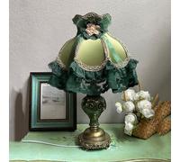 QYYZTQY Green Victorian Table Lamp for Living Room Farmhouse Vintage Table Lamp Girls Bedroom Country Cottage Retro Bedside Nightstand Lamp Rustic End Desk Light for Home House Office