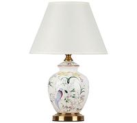 QYYZTQY Hand Painting Glazed Ceramic Table Lamp Chinese Style Retro Bedroom Bedside Lamp Large Oriental Porcelain Desk Lamps Vase Bedroom Desk Lamp Office Night Lamp