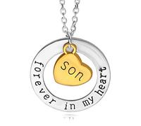 QYYZTQY I Love You Forever In My Heart Family Dad Mom Daughter Sister Aunt Necklace Chain Creative Women Jewelry Accessories Pendant