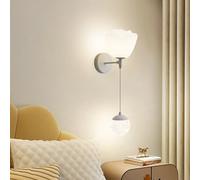 QYYZTQY Indoor Adjustable Length Lamp Creatively Wall Nordic Decorative White Iron for Corridor Bedroom Living Room (D,Warm Light)