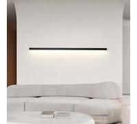 QYYZTQY Indoor Long Lamp with Remote Control 2700K-6500K Dimmable Wall Sconces Aluminium Linear Minimalist for Living Room Bedroom Hallway (120cm,Black)
