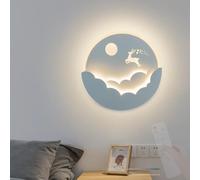 QYYZTQY Indoor White Lamps with Remote Control Sconces 2700K-6500K Dimmable Wall Creative Moon Sun Decorative for Living Room Bedroom Bedside (B)