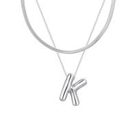 QYYZTQY Initial s for Women, Gold Balloon Bubble Letter, Gold Plated Dainty Personalized Puffy Name s