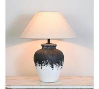 QYYZTQY Japanese Style Vintage Table lamp Ceramic Bedside lamp Minimalism Bedroom Table Lamp Living Room with Fabric Shade E27*1 for Hotel Café Decorative 45 * 52cm
