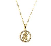 QYYZTQY Jewelry, Sagittarius, Virgo, Pisces, Aries, Taurus, Scorpio Gifts Women, Titanium Steel with CZ Diamonds (Gold Tone)
