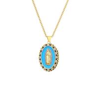 QYYZTQY Lady of Guadalupe Cz Zirconia Mary Pendant Oil Drop Colorful Mother Mary for Women Men Girls Protection Jewelry