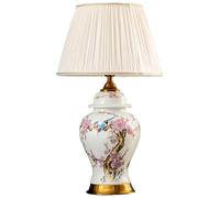 QYYZTQY Large White Porcelain Table Lamps Bird Flower Ceramic Table Lamp for Living Room Farmhouse Floral Bedside Lamp Rustic End Nightstand Lamp for Bedroom Desk Home Office Decorative