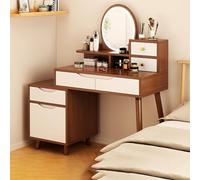QYYZTQY Makeup Vanity Set with Mirror White Dressing Table for Bedroom Living Room Includes Upholstered Stool - Stylish and Functional Furniture.