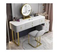 QYYZTQY Makeup Vanity Table with Spacious Drawers Mirror and Stool Contemporary Dressing Table with Cabinet for Stylish Makeup nization (Gray 12)