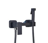 QYYZTQY Matte Black Kitchen Faucet Brass Bidet Mixer Tap Dual Temperature Shower Spray Head Square for Sink Bar Farmhouse & Laundry Use