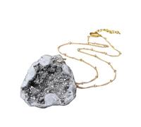 QYYZTQY Minerals Gemstone Druzy Necklace For Women, Natural Crystal Stone Necklace - Exquisite Druzy Jewelry Necklace, Light Blue Necklace For Valentine Birthday Gifts