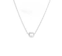 QYYZTQY Minimalism Single Pearl Pendant Necklace for Women Twist Gold And Silver Color Clavicle Choker Chain Collar Party Jewelry, Single Pearl Necklace Gold, Pearl Necklace For Girls Starter